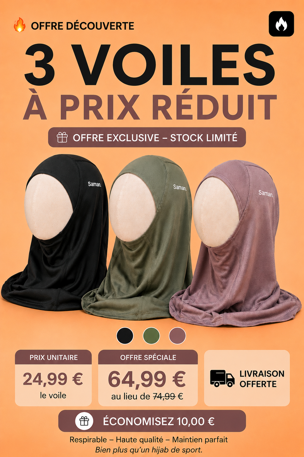 3 HIJAB A PRIX REDUIT SAMAN
